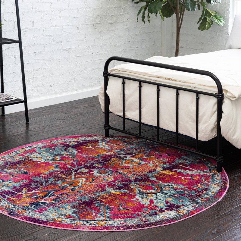 Floral Indoor Rug, Round 5'1"