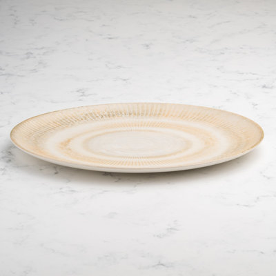 Assiette ovale en porcelaine de qualité supérieure Paros-Shell Sand