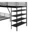 Lit superposé en L et lit mezzanine avec quatre tablettes intégrées