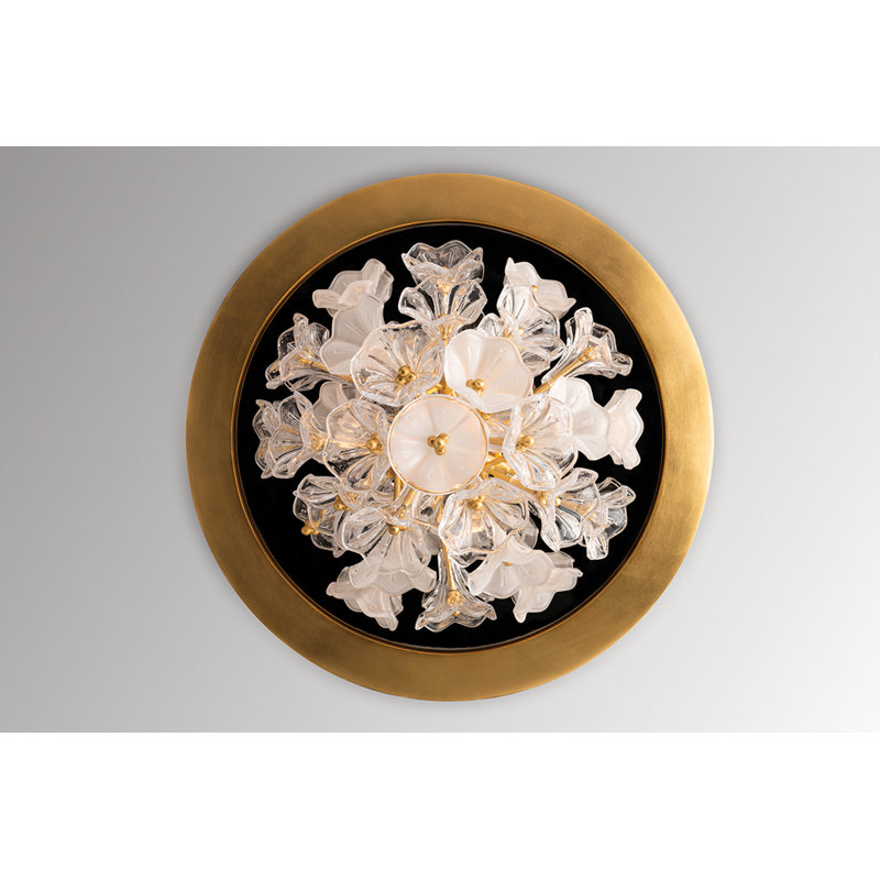 Plafonnier encastré à 1 lumière DEL Jasmine, Finition feuille d'or