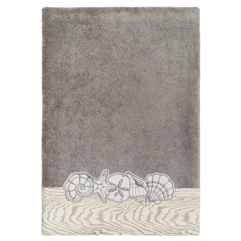 Ensemble de 1 serviette de bain et 2 serviettes à main 3 pièces SHELL ROW, Gris anthracite