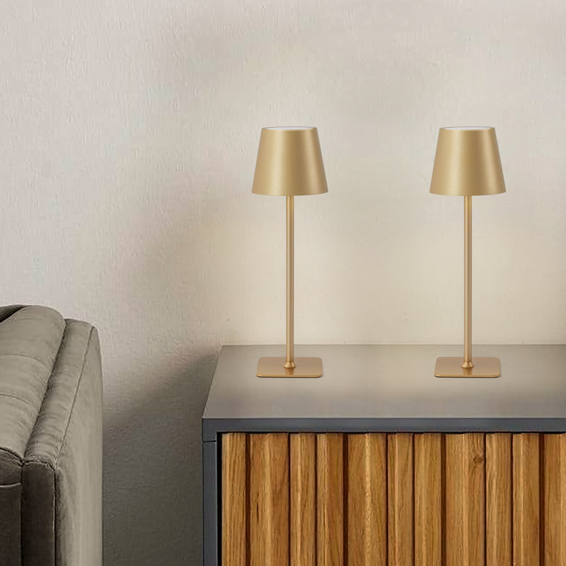 4-pack 14”  Led Cordless Table Lamp, 3cct Dimmable Portable Desk Lamps, Gold, Gold