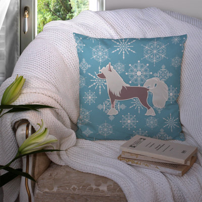 Coussin intérieur/extérieur en flocons d’hiver