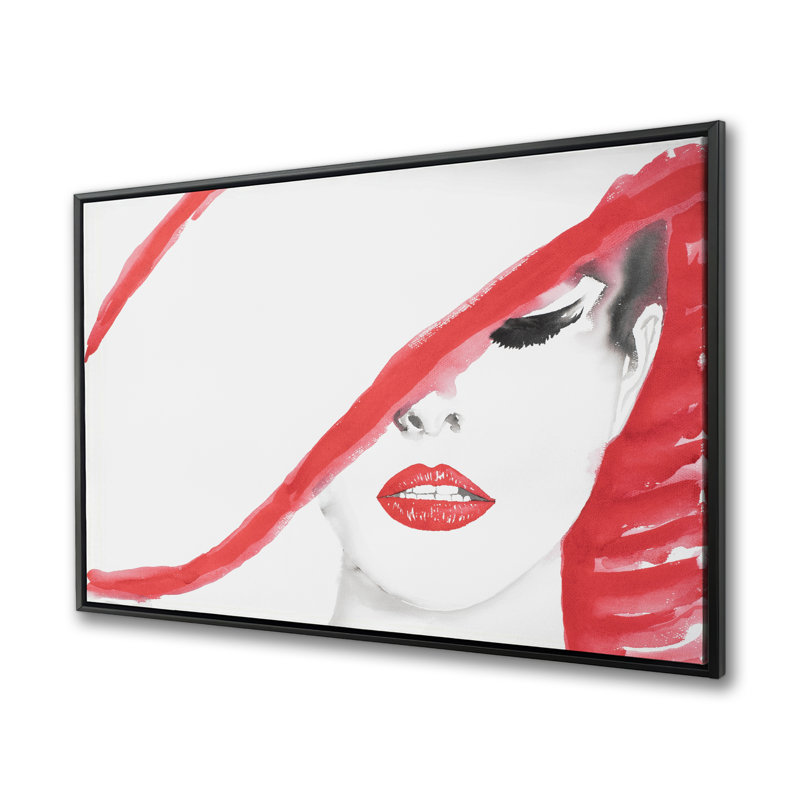 Femme avec un chapeau d'été - Toile encadrée Home Decor Art