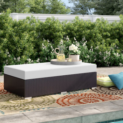 Convene Rectangle Outdoor Ottoman with Cushion