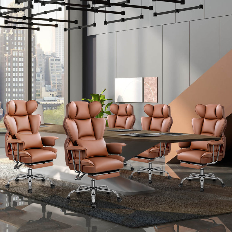 Fauteuil de direction en similicuir, Brun