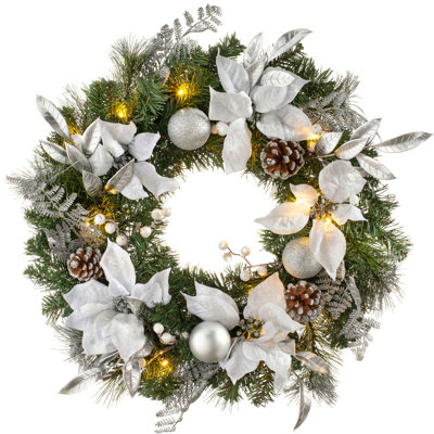 61 cm Lighted Berry Artificial Wreath