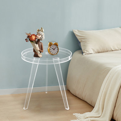 15.7" Simple Round Clear Acrylic Side Table