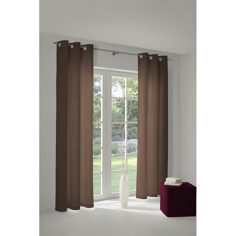 Coursey Room Darkening Curtain Single Panel, 145cm H x 132cm W, Brown