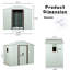 8ft X 4ft Metal Outdoor Shed, White - Strong Galvanized Construction, Punched Vents For Efficient Airflow, Sliding Doors With Lock, Simple Installation Project Storage Shelter, Iron Build, Ventilated