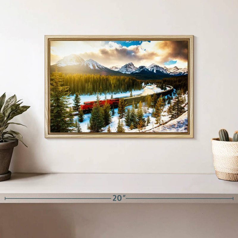 Canadian Pacific Railway, Floating Frame Natural Wood, 13" X 9"