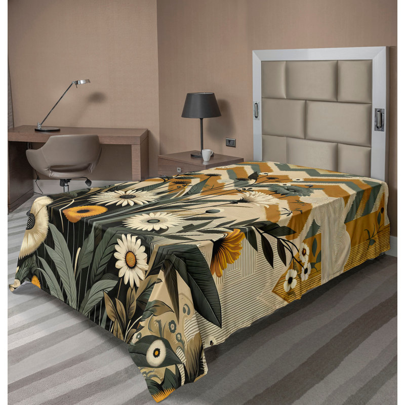 Polyester Floral Flat Sheet, Twin XL Flat Sheet