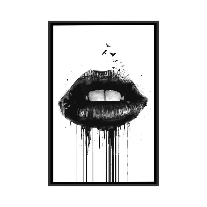 « Dead Love » par Balazs Solti-impression d’art graphique, H 26 po x l 18 po x 1,5 po, Toile avec cadre noir, Pas de tapis