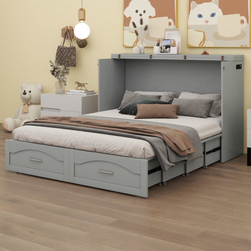 Amy-Jane Murphy Bed, Queen, Gray