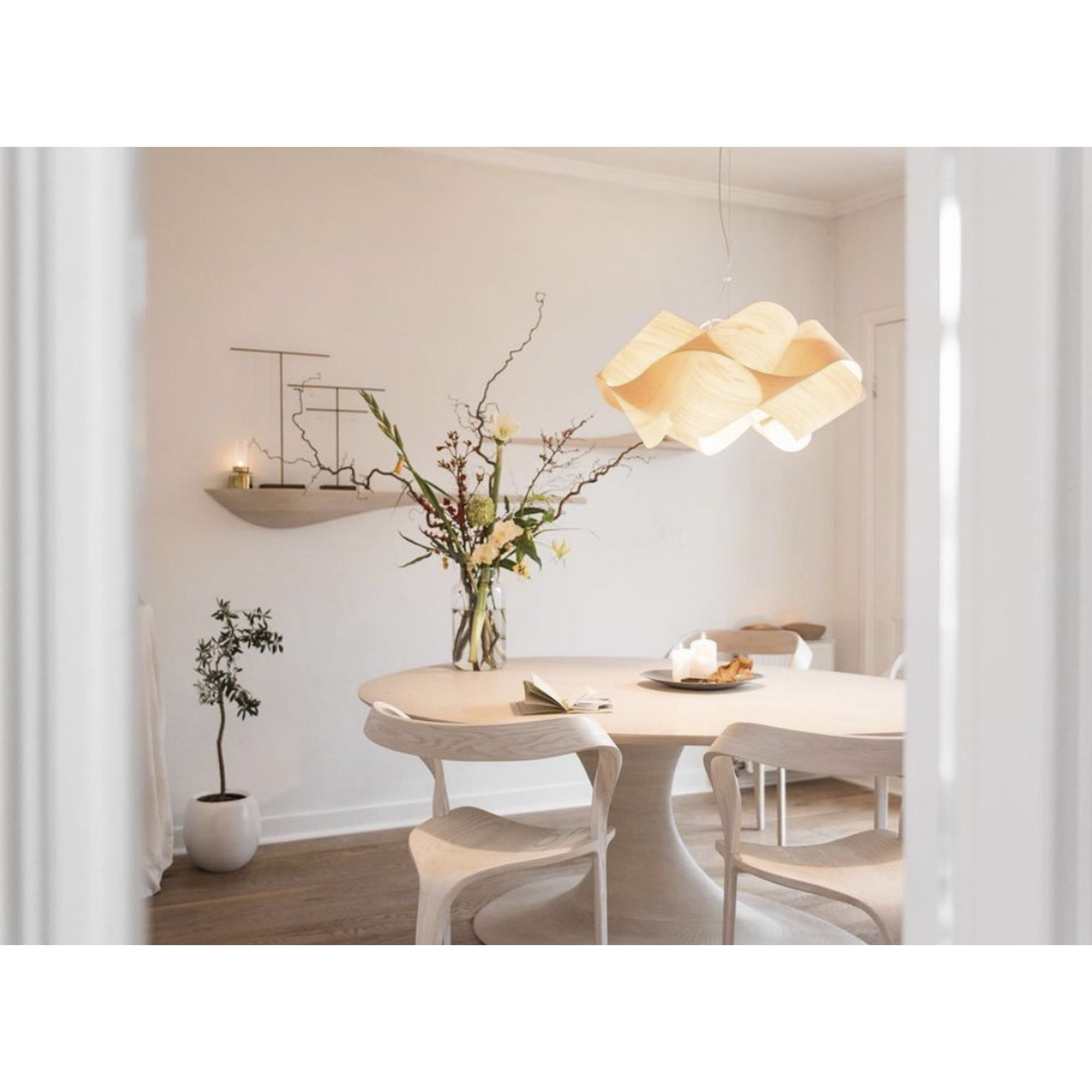 Swirl Single Light Dimmable Pendant, Nickel, Ivory White, E26