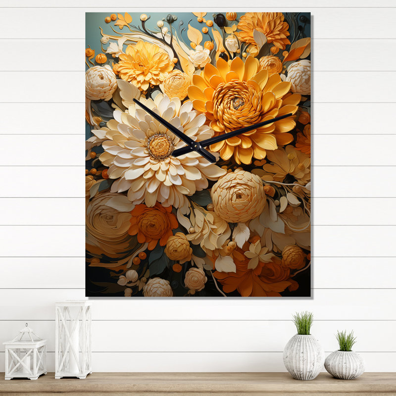 Horloge murale Radiant Reverie Botanical III - Abstract Botanicals, Très grand