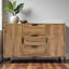Apogee 120 Cm Dark Oak Sideboard Cabinet With 2 Doors And 3 Drawers Adjustable shelf