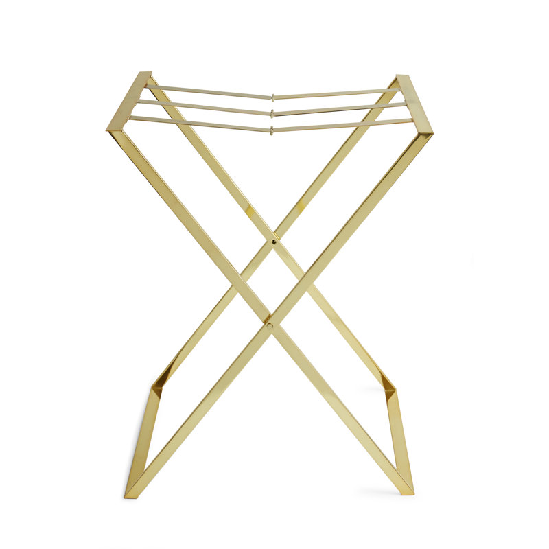 Gold Brass Butler Tray Stand for Serving