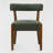 Mid-Century Modern Dining Chairs Green Fabric Upholstered Wood Frame Kitchen Chairs-1515309341