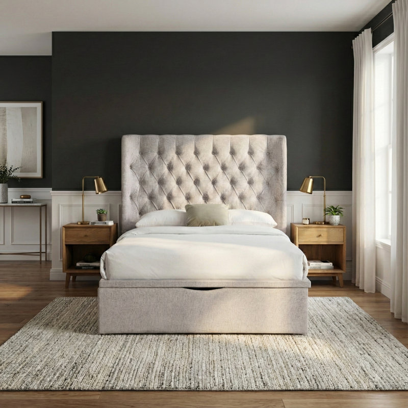 Conti Bed, Beige, Double (4'6)