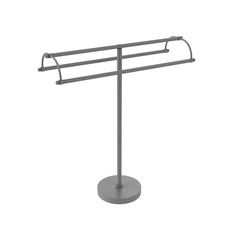 Porte-serviettes sur pied à double accoudoirs, Gris mat