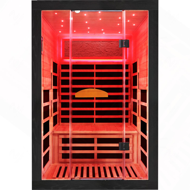 2-Person Okoume Wood Far-Infrared Home Sauna Cabin