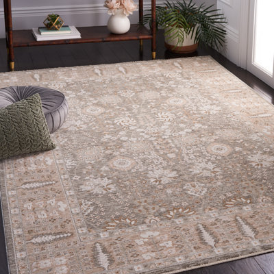 Tapis vert sauge / beige Hollypark