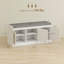 Banc de rangement pour chaussures avec portes en rotin tissé, banc de chaussures avec coussin-1440161227