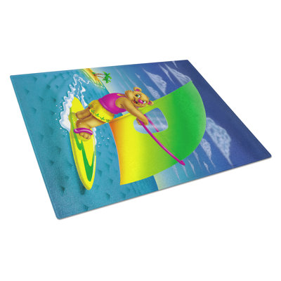 Tempered Glass Teddy Bear Sailing Cutting Board