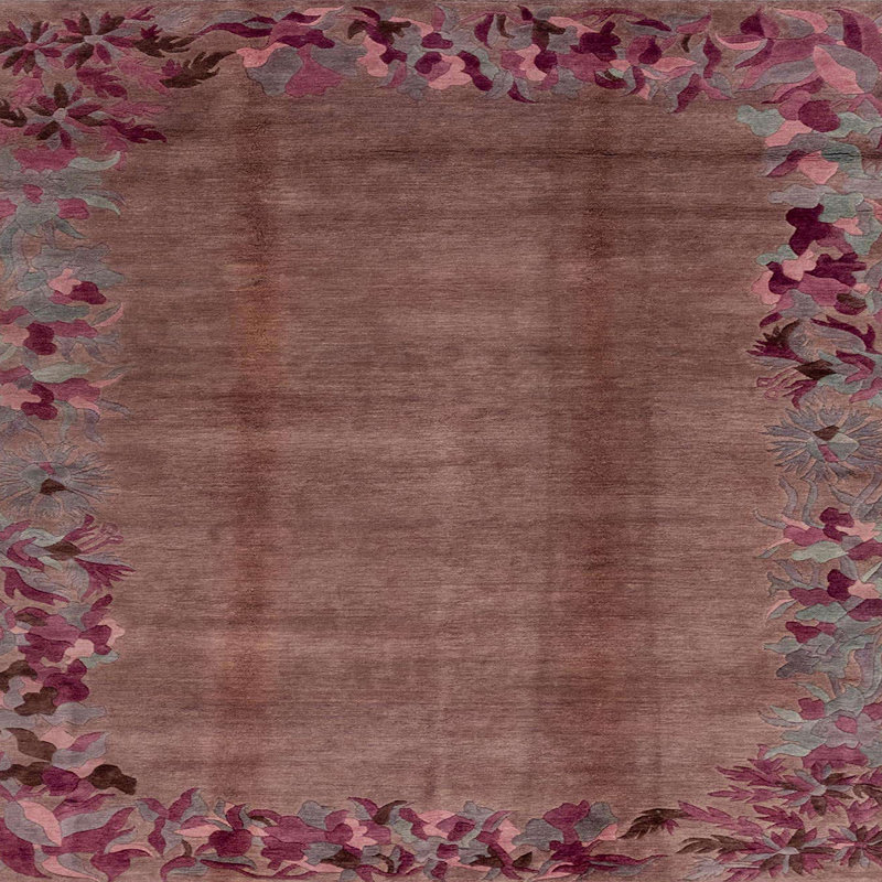 Tapis multicolore à motif abstrait Milagrace, Carré 8 pi
