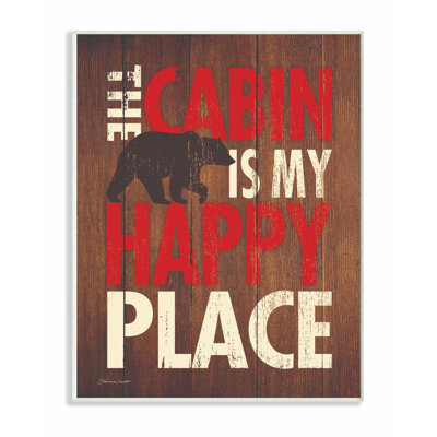 «Cabin Country Home Wood Textured Word Design», impression sur toile