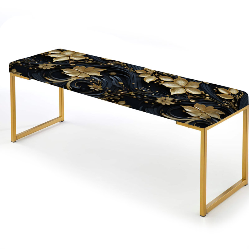 Banc floral rembourré or, Paisley Filigree Gold And Black