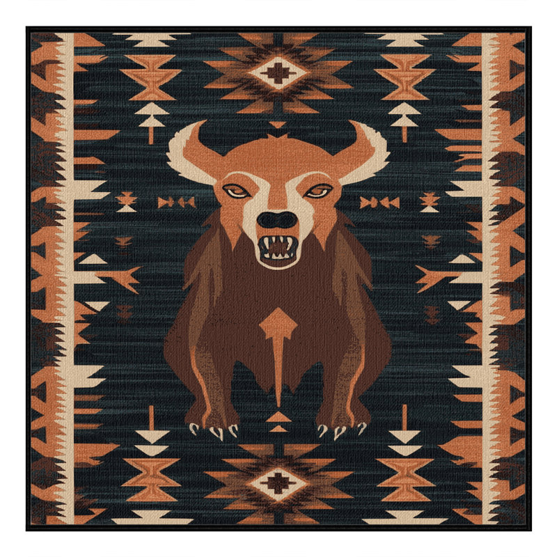  Tapis lavable Chupacabra Southwestern, Carré 7 pi