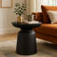 Shenna Handcrafted Solid Round Drum End Table-148919942