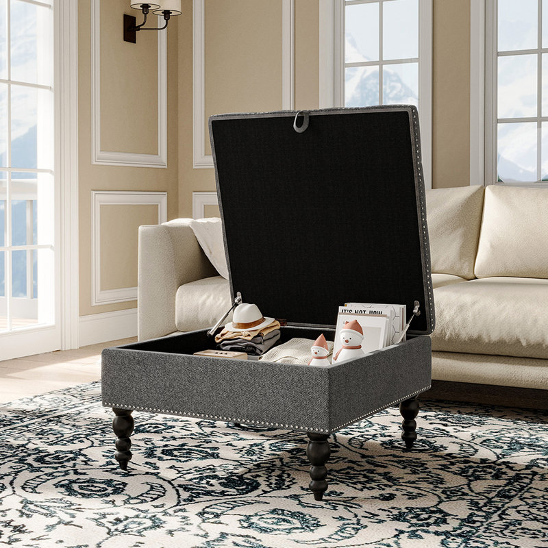 Dupras 74cm Wide Ottoman with Storage, Grey