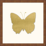 Gold Leaf Butterfly 1' Framed Graphic Art Print on Glass