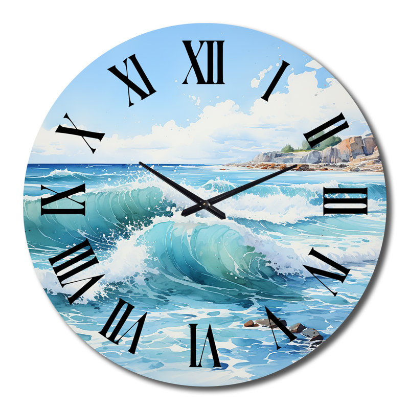 Horloge murale turquoise et marine Capturethe Vastness, Très grand