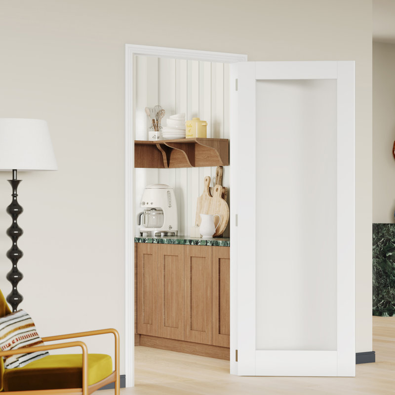 Dalle de porte intérieure avec cadre assorti - 1 porte intérieure en verre givré blanc pour une lumière douce et intime
