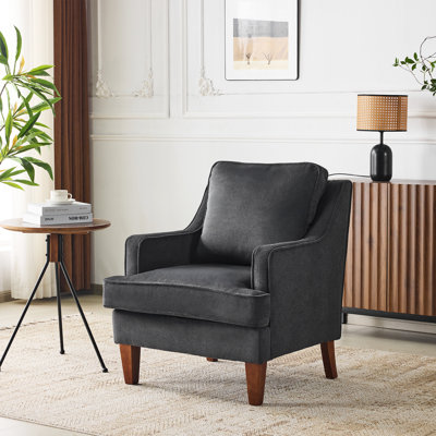 29"W T-Cushion Polyester Solid Wood Accent Chair