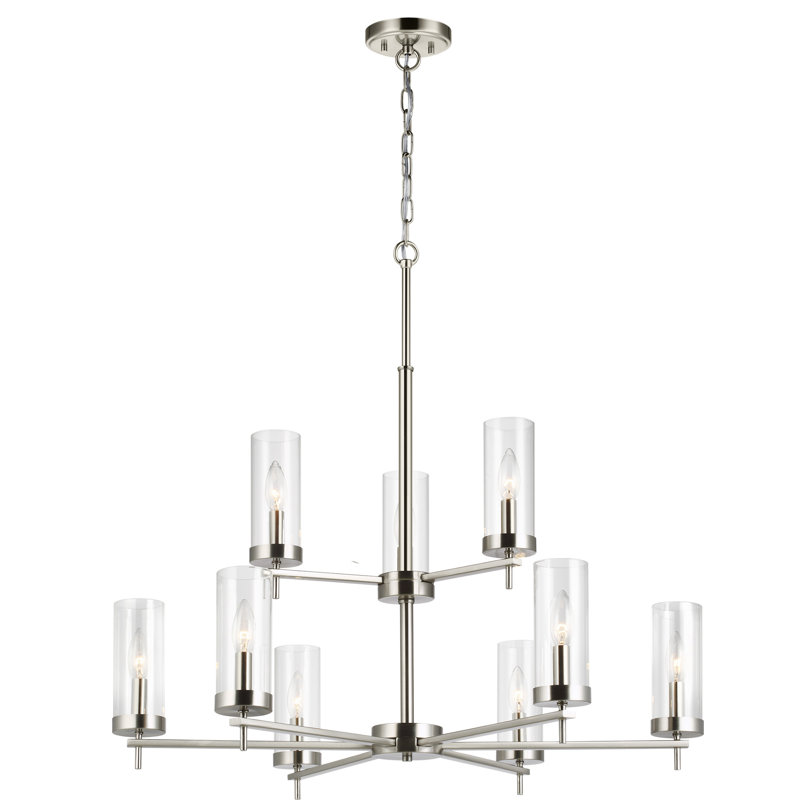 Zire 9 - Light Chandelier, Brushed Nickel, No