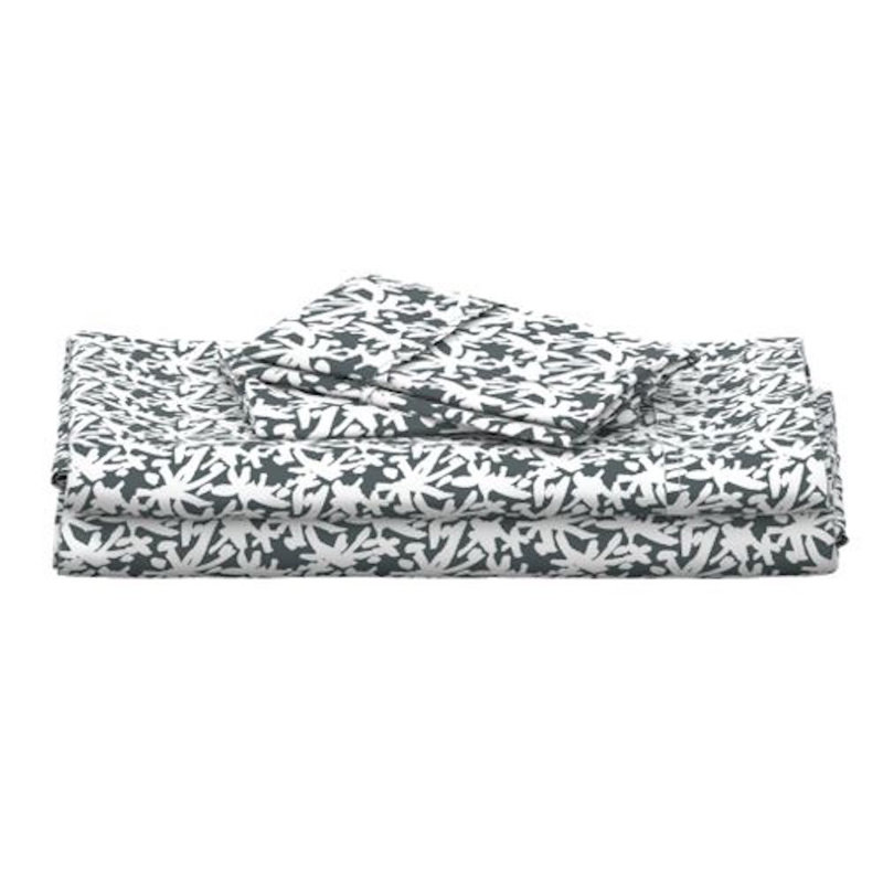 Juju Sateen Floral Sheet Set, Queen Sheet Set + 2 Pillowcases