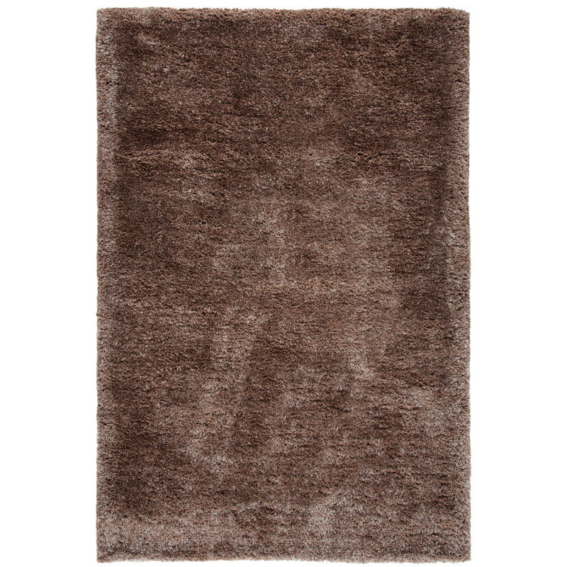 Tapis de couleur unie à poils longs touffeté à la main Cimah, Rectangle 5 pi x 8 pi
