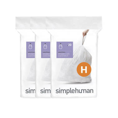simplehuman Code R Custom Fit Liners, 10 Liter / 2.6 Gallon, 60 Count