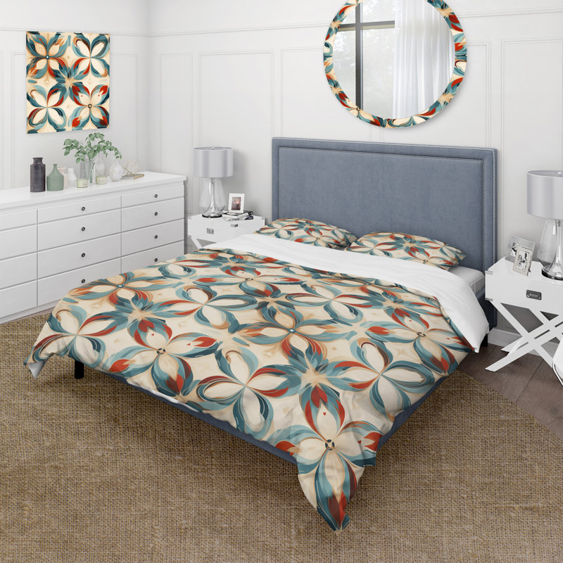 Ensemble de housse de couette Ramsati, Housse de couette pour très grand lit et 2 très, Formes géométriques 1