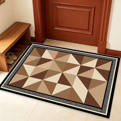 Tapis brun rétro 1 pièce, élégant tapis décoratif polyvalent, facile à nettoyer et à entretenir, pièce de mobilier idéale pour la chambre à coucher, le salon, le couloir, le vestibule, le dortoir et le bureau afin de rafraîchir l'ambiance intérieure de votre maison