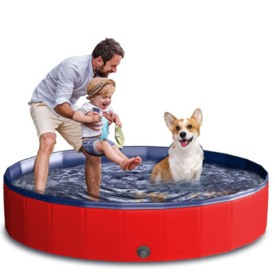 Foldable Dog Pet Bath Pool, 47"X12" Collapsible Pet Pool Bathing Tub For Puppy Dogs Cats