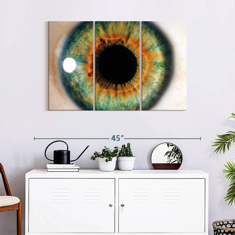 " Green Eye " 3 - Pieces, 24" H x 38" W x 1.25" D