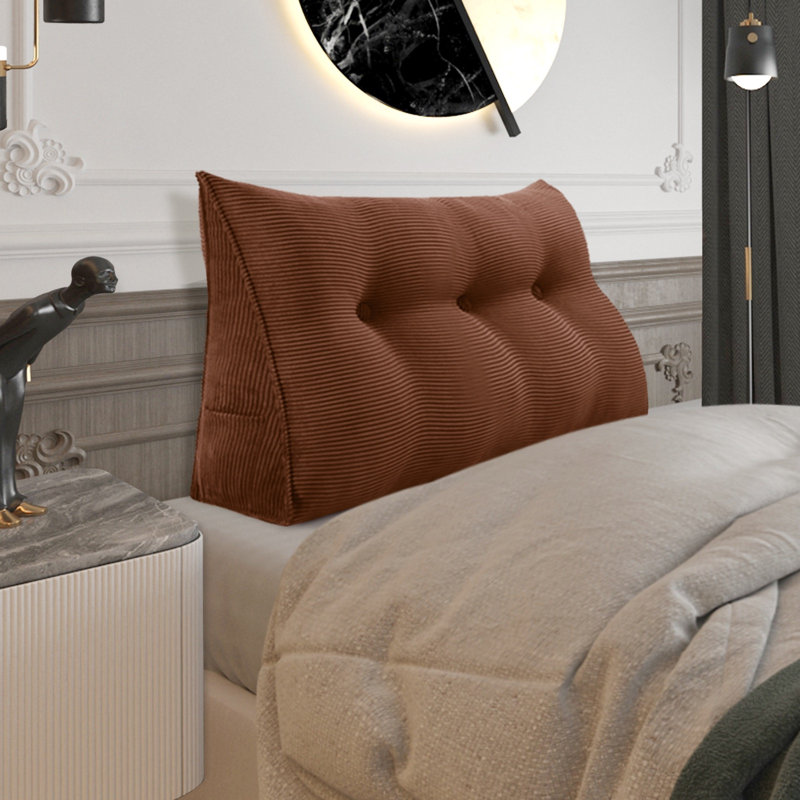 Coussin de lecture Sit-up Back Comfort 100% coton velours côtelé, Café, Simple