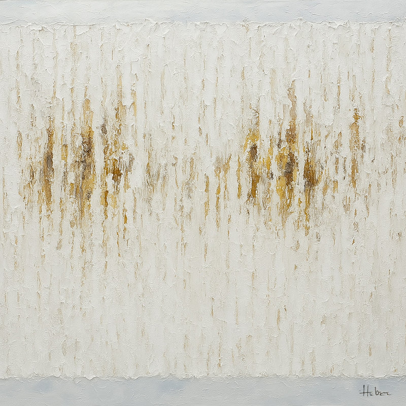 «Golden Whisper» - Toile abstraite texturée