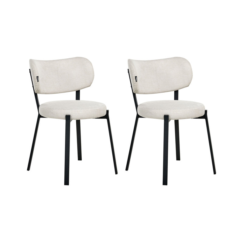 48 cm H Fabric Side Chair, Light Beige